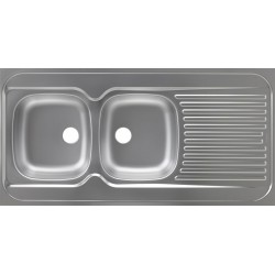 Evier à Poser 120cm MODERNA Lavelli 2 Cuves et 1 Egouttoir Inox - EPBZ120G00...