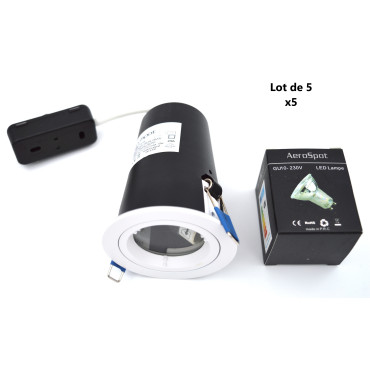 Lot de 5 Spots Électriques à Encastrer 6W AEROSPOT Mecure MBF NF 6W EPI DIM 4000K IP65