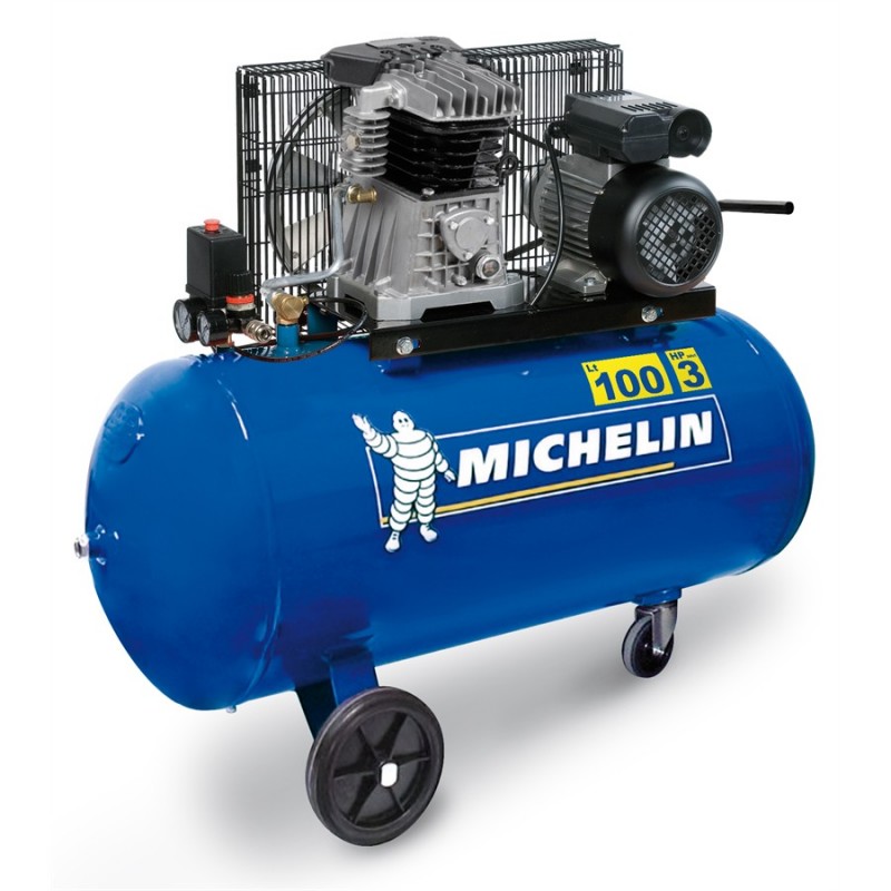 Compresseur d'Air à Pistons Bicylindre 100L MICHELIN 3CV 10 Bars - 1121491006 Compresseur d'Air à Pistons Bicylindre 100L MICHELIN 3CV 10 Bars - 1121491006