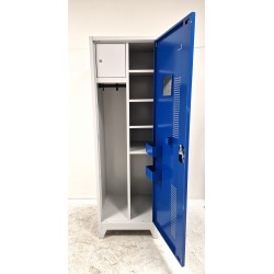 Vestiaire Monobloc 1 Colonne Spécifique Sécurité/Police Fermeture par Cadenas 60x190x50cm Bleu
