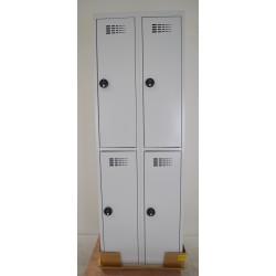 Vestiaire Multicases 4 Casiers 2 Colonnes Monobloc Fermeture Molettes à Code 4 chiffres