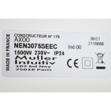 INTUIS - Radiateur Electrique à Inertie Fonte 1500W Axoo - NEN3075SEEC