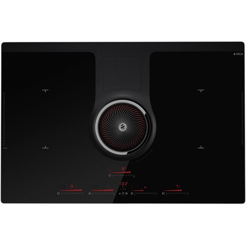 Table Plaque de Cuisson à Induction Aspirante 83cm ELICA Nikolatesla BL/F/83 7400W 4 Foyers  7400W Noir - PRF0120978A