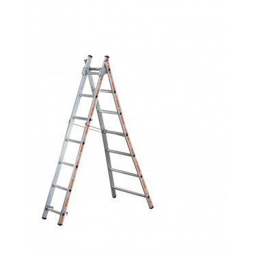 Echelle Transformable Aluminium TUBESCA Pronor 2 Plans 2x12 Marches Hauteur d'accès 6.95m - 01252012