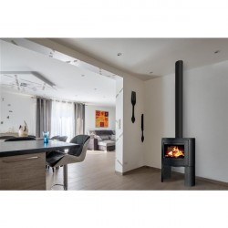 Poêle à Bois 10kW SUPRA PACCO Haut Fonte Noir