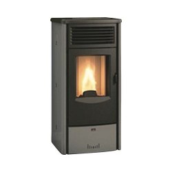 Poêle à Granulés Étanche 6kW SUPERIOR Cléo Acier Gris/Noir
