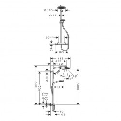 Colonne de Douche Avec Mitigeur Thermostatique HANSGROHE Crometta 160