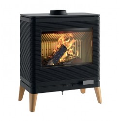 Poêle à Bois Fonte 9kW INVICTA Kazan Zen Noir et Bois