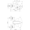 Dimensions Mitigeur Bain/Douche Mural IDEAL STANDARD Kheops