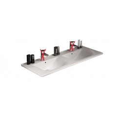 Double Vasque Céramique DELPHA ProCéram 123 cm Blanc