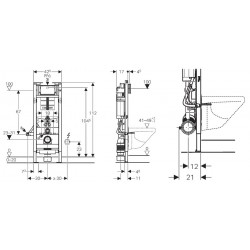 Dimensions Bâti-Support WC Suspendu GEBERIT Duofix UP320