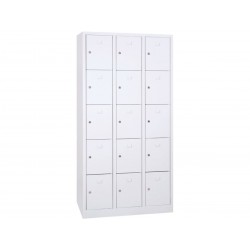 Vestiaire Armoire Multicases 15 Casiers 3 Colonnes Monobloc Fermeture à clef 180x900x50cm