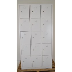 Vestiaire Armoire Multicases 15 Casiers 3 Colonnes Monobloc Fermeture à clef