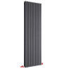 Radiateur Acier Eau Chaude 2335W HUDSONREED Design Double Rang Vertical Anthracite 1780x590x78mm - 037039