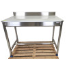 Table de Découpe Inox Adossée BOBET MATERIEL Avec Plateau Polyéthylène Blanc 120x70cm