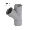 Lot de 10 Culottes d'Embranchements PVC Femelle/Femelle NICOLL BF144 Ø32mm 45°