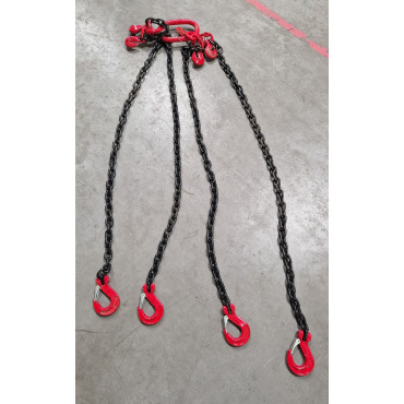 Elingue à Chaîne 4 Brins Avec Crochet Raccourcisseur 6.7T 2m - 20714