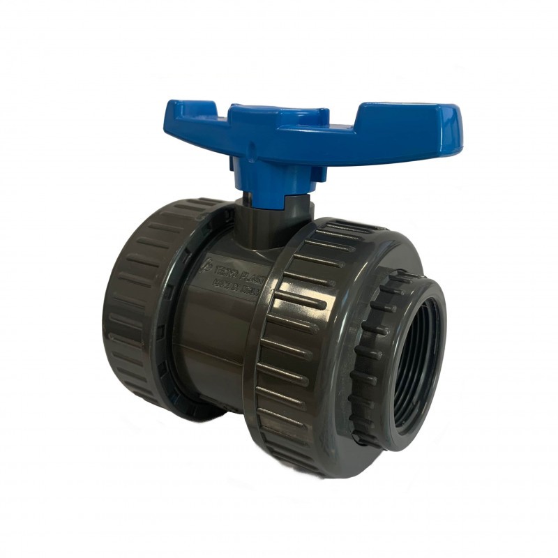 Vanne Double Union PVC Taraudé à Visser TECNO PLASTIC Vanne Double Union PVC Taraudé à Visser TECNO PLASTIC