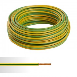 100m de Câble Electrique Souple ID CABLE Mise à la Terre H07V-K 6mm2 Jaune Vert