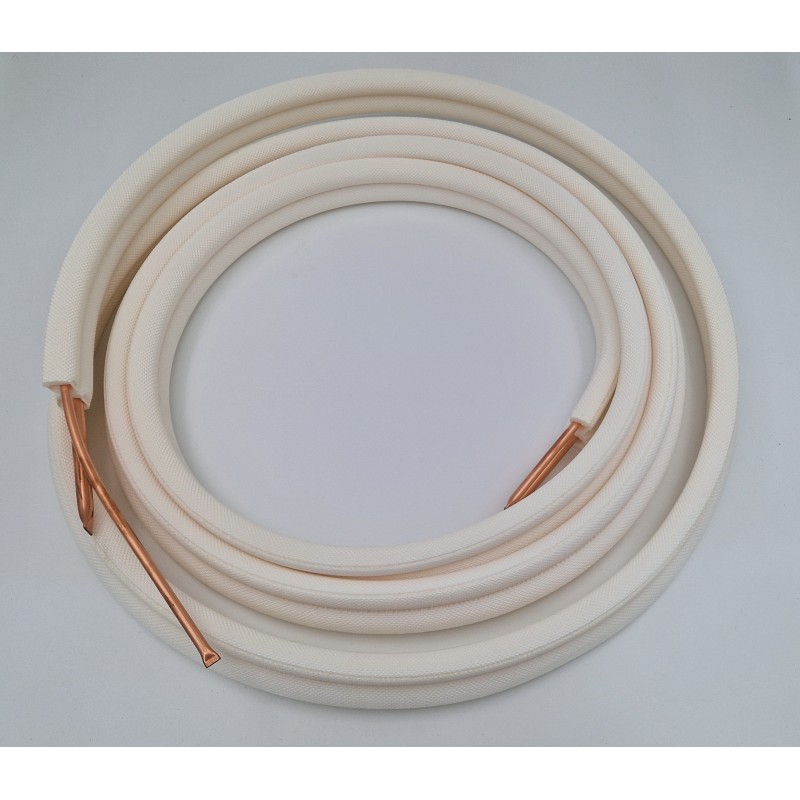 Liaison Frigorifique Bi-Tube Isolé PE Blanc EID CU07 5m 1/4"-3/8" Liaison Frigorifique Bi-Tube Isolé PE Blanc EID CU07 5m 1/4"-3/8"