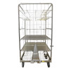 Roll-Conteneur Acier 2 Cotés 1200x1000x2000mm 2 Etagères Grilles 3 Etagères Plateaux Avec Attelage