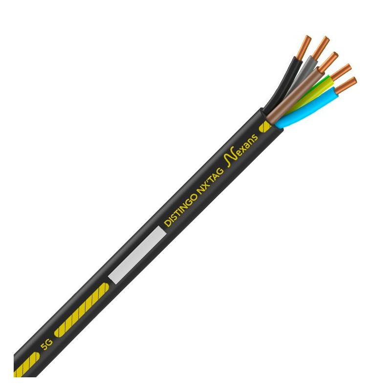 Couronne 50m de Câble Rigide NEXANS Distingo NX'TAG U-1000 R2V section 5G2,5 Couronne 50m de Câble Rigide NEXANS Distingo NX'TAG U-1000 R2V section 5G2,5
