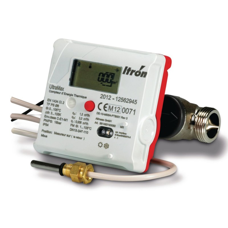Compteur d'Energie Thermique à Ultrasons ITRON Ultramax DN20 Fil 26x34 M-Bus Compteur d'Energie Thermique à Ultrasons ITRON Ultramax DN20 Fil 26x34 M-Bus