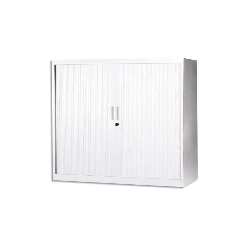 Armoire Basse à Rideaux de Bureau MTI 2 Tablettes Corps et Rideaux Blanc 120x105x43cm Armoire Basse à Rideaux de Bureau MTI 2 Tablettes Corps et Rideaux Blanc 120x105x43cm