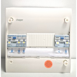 Tableau Électrique Prémonté HAGER Gamma 13M Avec Interrupteurs CDS765F/CDA743F et Disjoncteurs MFN732/MFN716