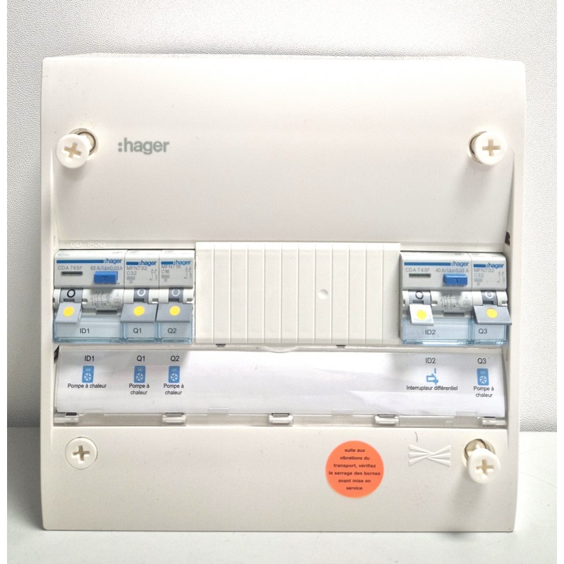 Tableau Électrique Prémonté HAGER Gamma 13M Avec Interrupteurs CDS765F/CDA743F et Disjoncteurs MFN732/MFN716 Tableau Électrique Prémonté HAGER Gamma 13M Avec Interrupteurs CDS765F/CDA743F et Disjoncteurs MFN732/MFN716
