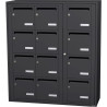 Bloc de 12 Boîtes aux Lettres LEABOX Collective Intérieur Mural Anthracite