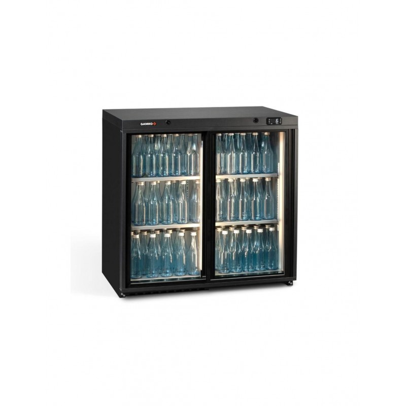 Arrière Bar Réfrigéré 2 Portes Coulissantes Vitrées 250L GAMKO Maxiglass Pour Bouteilles H840xL900mm Arrière Bar Réfrigéré 2 Portes Coulissantes Vitrées 250L GAMKO Maxiglass Pour Bouteilles H840xL900mm