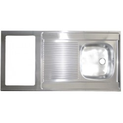 Evier Inox Simple Bac Avec Espace pour Plaque Cuisson FRANKE Evielec Titachrome Nu 120x60cm