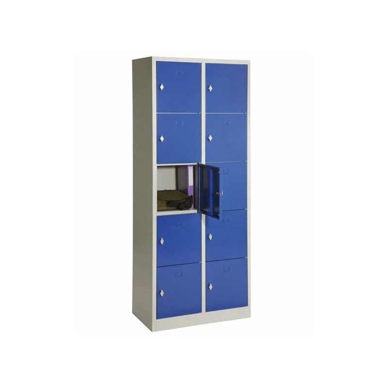 Vestiaire 10 Casiers 2 Colonnes Fermeture Par Cadenas 190x80x45cm Vestiaire 10 Casiers 2 Colonnes Fermeture Par Cadenas 190x80x45cm