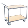 Chariot Desserte Mobile avec 2 Plateaux en Bois