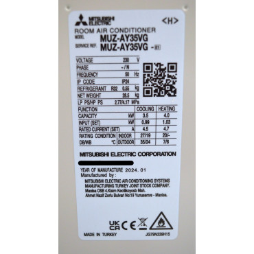 Unité Extérieure de Climatisation 4kW MITSUBISHI MUZ-AY35VG