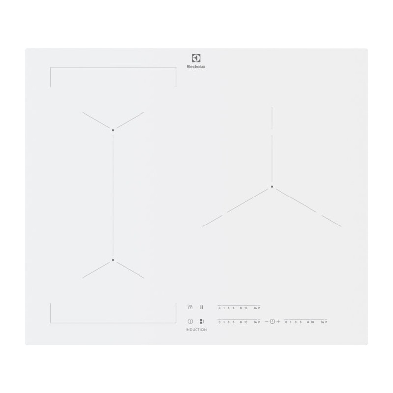 Plaque de Cuisson Induction 60cm ELECTROLUX Série 600 Bridge 3 Zones 7350W Blanc Plaque de Cuisson Induction 60cm ELECTROLUX Série 600 Bridge 3 Zones 7350W Blanc