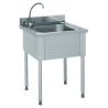 Plonge Évier Inox 1 Bac Sur Pieds Dosseret Hauteur 100mm