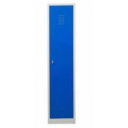 Vestiaire Industrie Sale 1 Colonne G-OFFICE Fermeture Cadenas 180x40x50cm Bleu/Gris