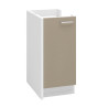 Meuble Bas de Cuisine 40cm MODERNA Onelia 1 Porte et 1 Étagère Blanc/Argile