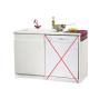 Meuble Sous-Evier 120cm NEOVA Lav'Vaisselle 1 Porte + Joue Latérale Mélaminée Blanc