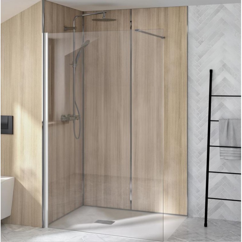 Paroi de Douche Fixe KINEDO Supra Solo 190x80cm Profilé Blanc