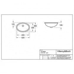 VILLEROY & BOCH Vasque à Encastrer par dessous 46x31cm