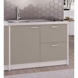 Évier de Cuisine 1 Bac MODERNA Inox avec Égouttoir et Emplacement pour Plaque de Cuisson Domino