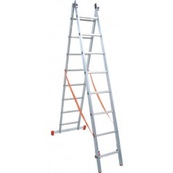 Escabeau Echelle Transformable 2 Plans FACAL Genia 2x8 marches Charge 150kg en Aluminium