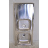 Évier de Cuisine 2 Bacs MONTEBELLO 116x50 cm Inox Lisse avec trop plein
