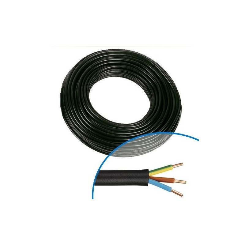 Couronne 100m de Câble Électrique NEXANS Rigide Distingo U-100 R2V 3G2,5 Noir - 10088404