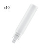 Lot de 10 Ampoules LED OSRAM Dulux D26 10W 830 990Lm 3000K Blanc Chaud