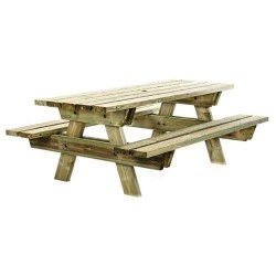 Table de Pique-Nique Robuste en Pin 6 Places