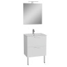 Meuble Vasque Céramique 2 Tiroirs VITRA Mia avec Miroir et Led - 75071